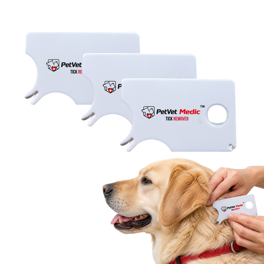 PetVet Medic Tick Remover Card 3-Pack for Dogs & Cats – Wallet-Sized Tick Removal Tool with Built-In Magnifier & Instruction Guide