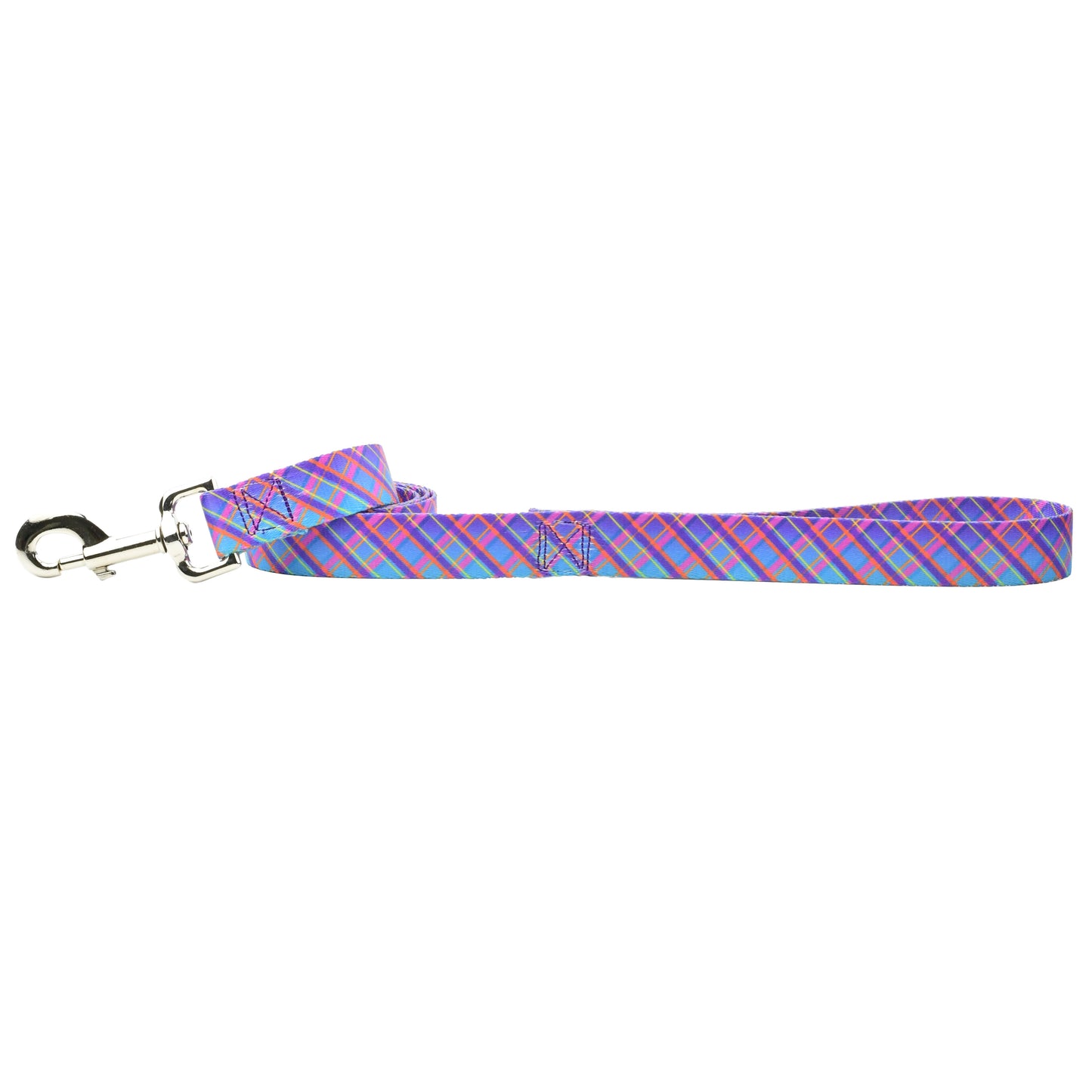 Twilight Glow Blue Plaid Dog Leash  EarthStyle