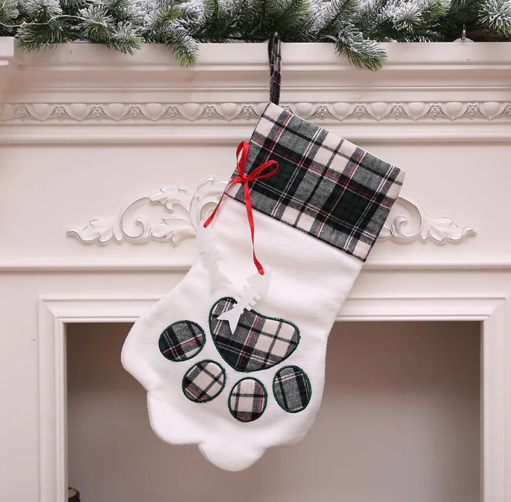 Paw Print Holiday Stocking