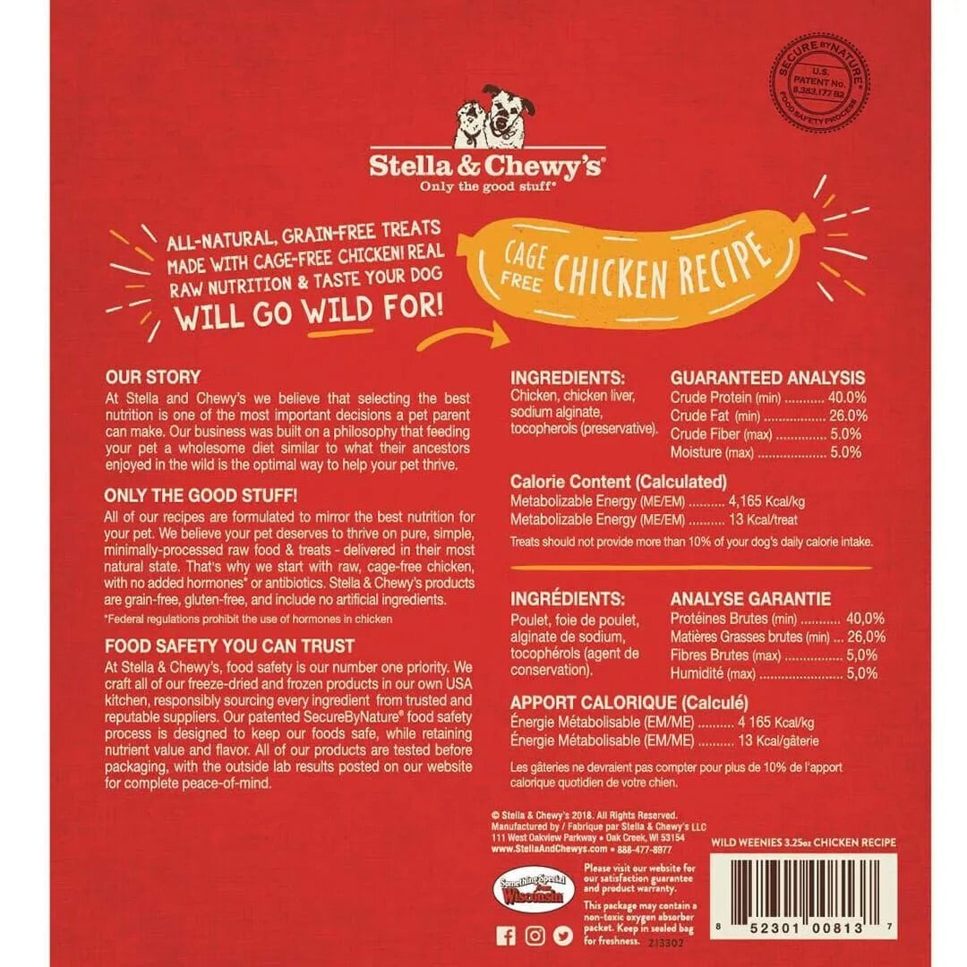 Stella & Chewy’s Freeze Dried Wild Weenies Chicken Dog Treats (3.25oz)