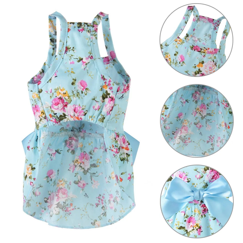 Adorable Spring/Summer Flower Print Pet Dress for Your Furry Friends! 🌸🐾 #CutePets #DogFashion #CatStyle