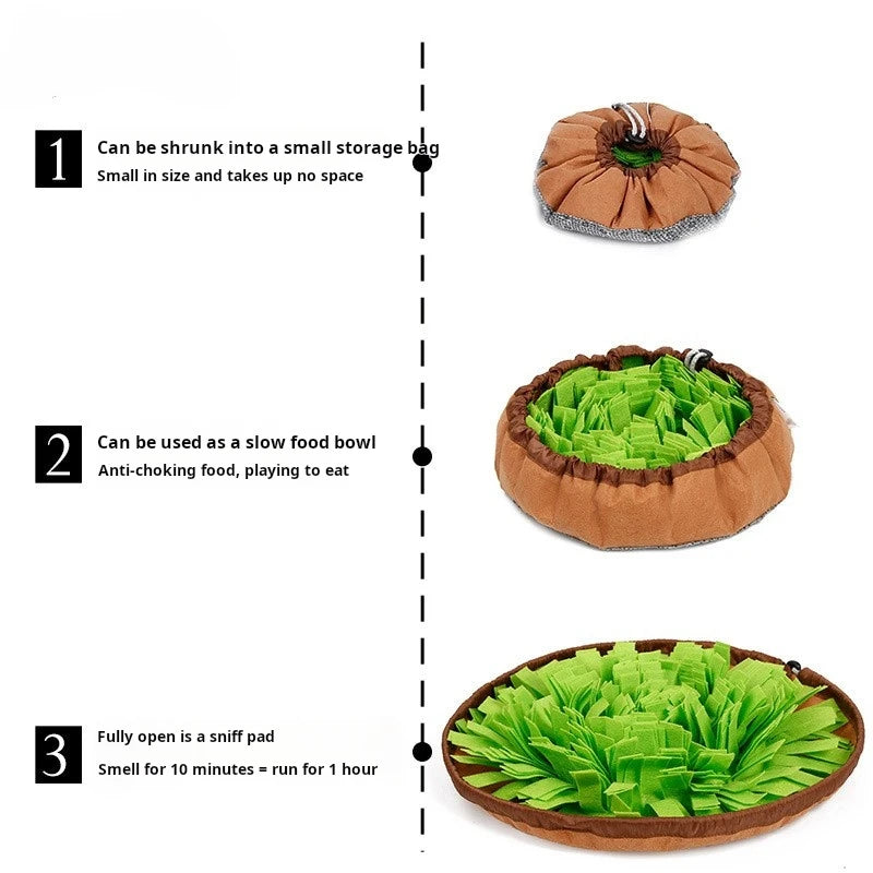 Interactive Pet Sniffing Bowl & Puzzle Mat - Fun Food Hiding Training Toy for Dogs