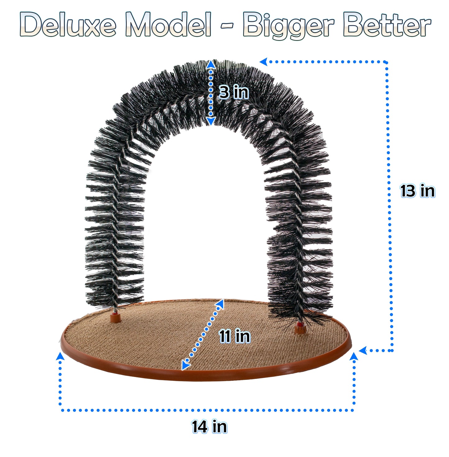Ultimate Cat Self-Grooming Arch with Bristles & Catnip - Scratching, Brushing, and Massaging Fun!