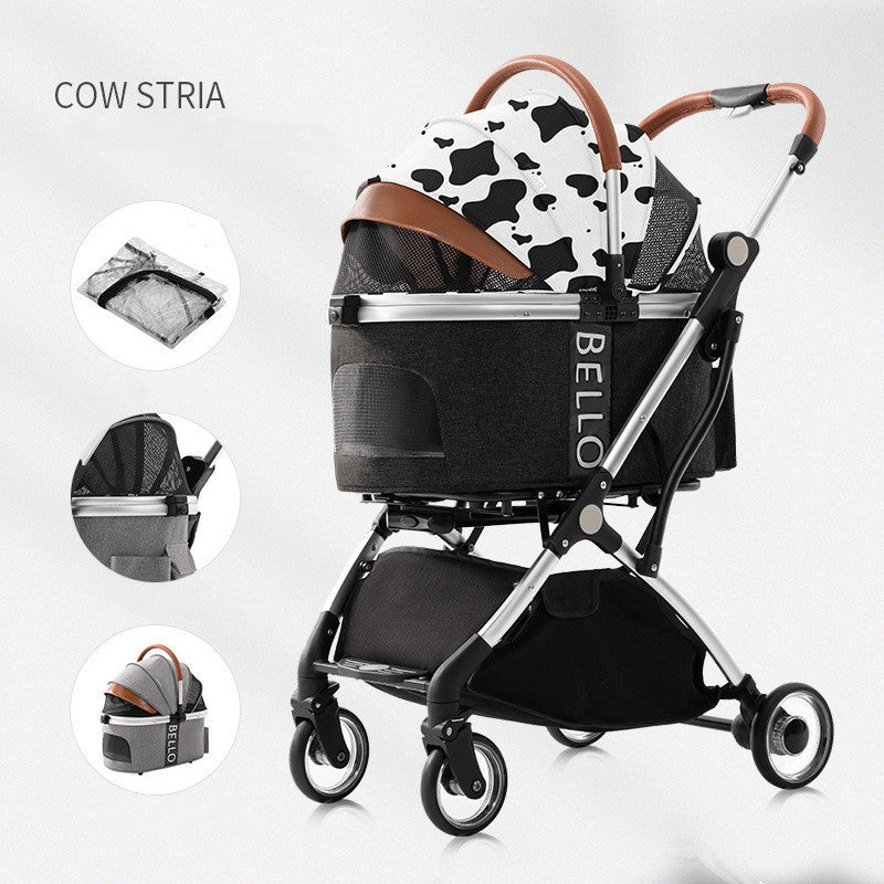 Premium 4-Wheel Pet Stroller – Heavy-Duty Universal Folding Cart for Large Dogs