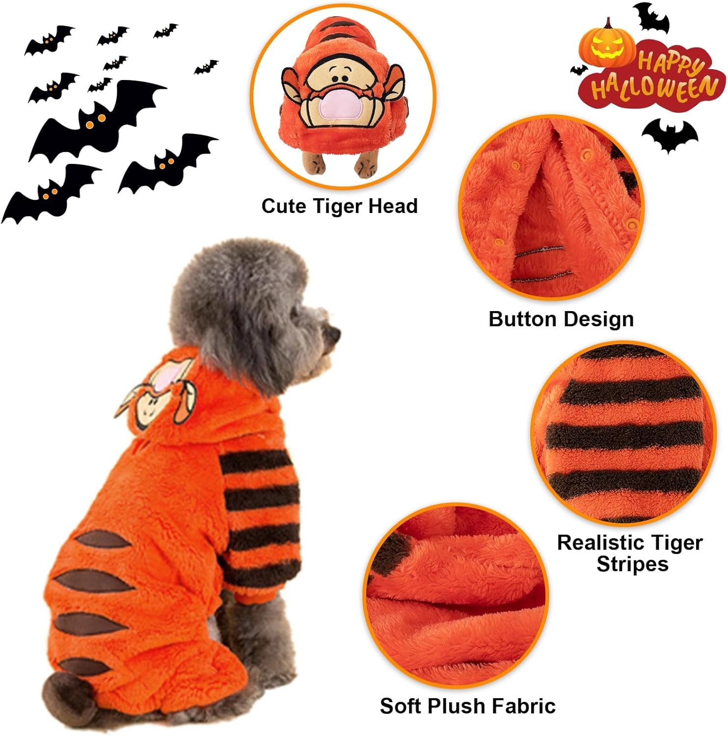 Get Your Pup Roaring with Our Adorable Tiger Halloween Costumes! Perfect for Photos, Parties, and Holiday Fun! 🐾🎃