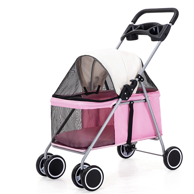 Lightweight Folding Pet Stroller – Universal Multi-Pet Trolley with Easy Installation