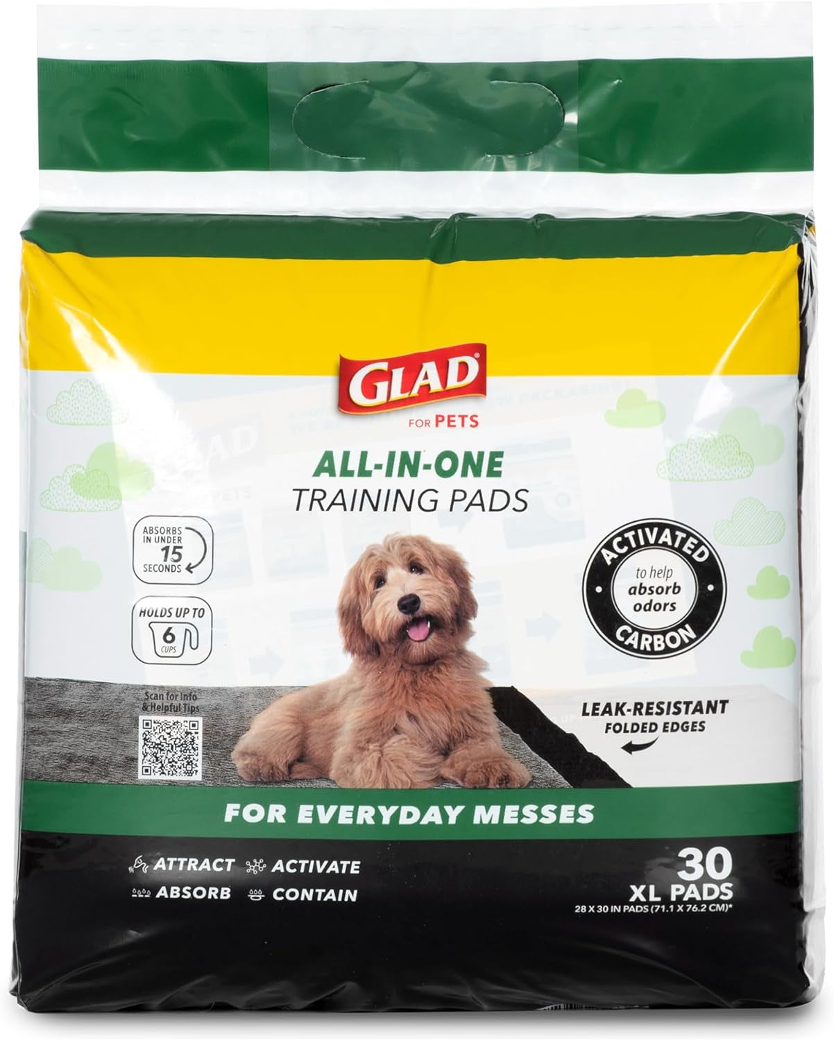 for Pets Extra Large Charcoal Dog Training Pads - Absorbent Disposable Pee Pads for Dogs, Cats & Puppies - Jumbo-Size Potty Pads That Neutralize Urine Instantly - 30 Count Pet Supplies