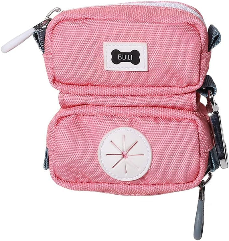 Stylish Duo Leash Bag: Pink & Gray Pet Waste Bag and Treat Holder Combo