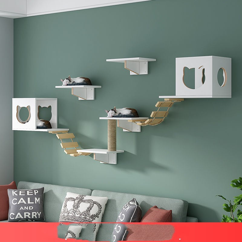 Solid Wood Cat Wall Hanging Condo