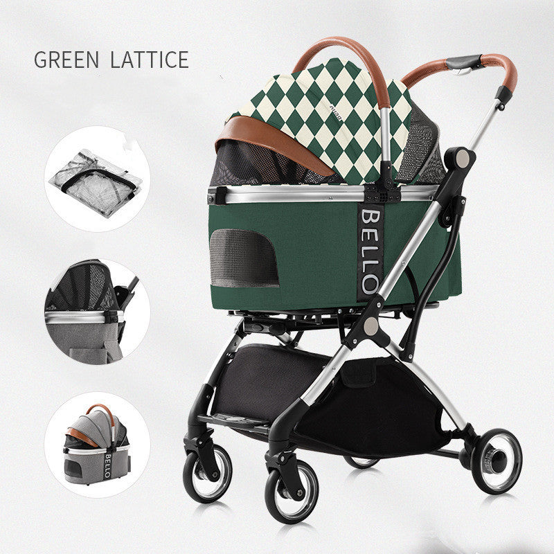 Premium 4-Wheel Pet Stroller – Heavy-Duty Universal Folding Cart for Large Dogs