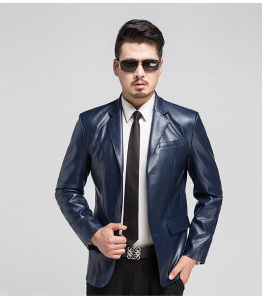 Fathers Wear Loose Casual PU Leather Jackets