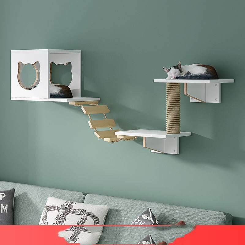 Solid Wood Cat Wall Hanging Condo