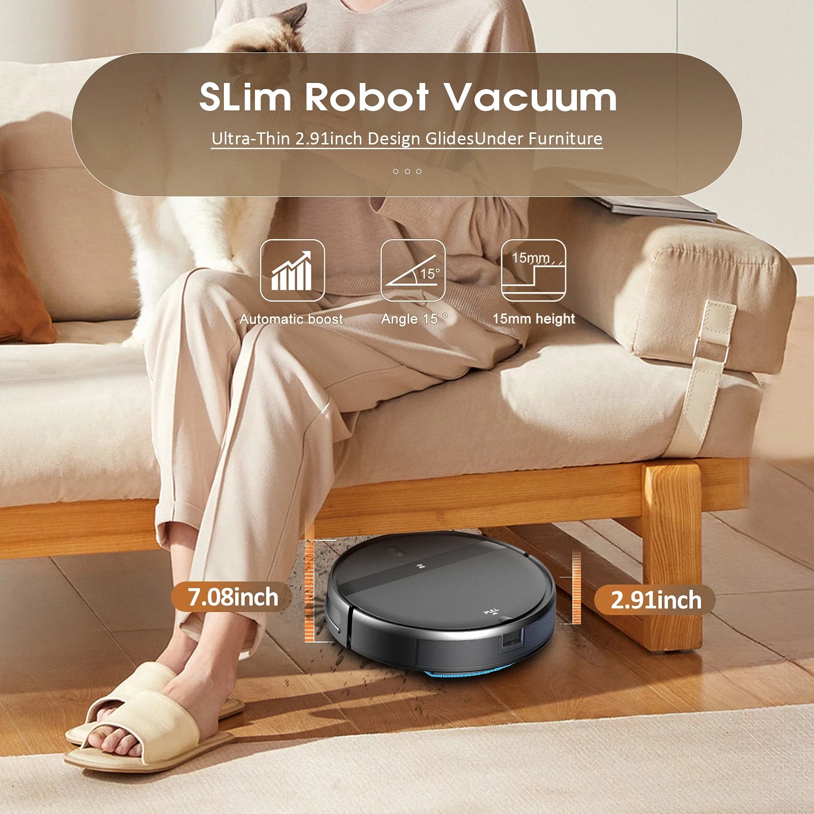 Robot Vacuum Cleaners G20 Vacuum and Mop Combo, Wifi/App/ Voice/Remote Control