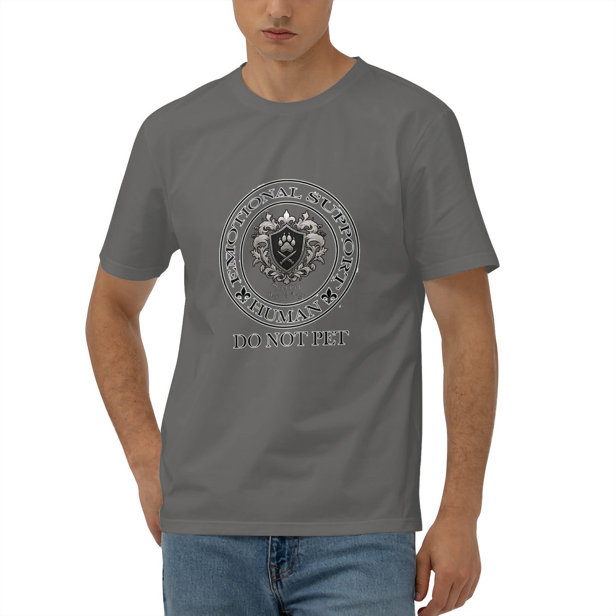 SPF Men's Short Sleeve Cotton Tee (Emotional support Human)