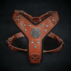 Premium Pet Guardian Gear: The ''Maximus'' harness brown & silver Small to Medium Size - Sanctum Paws and Fangs