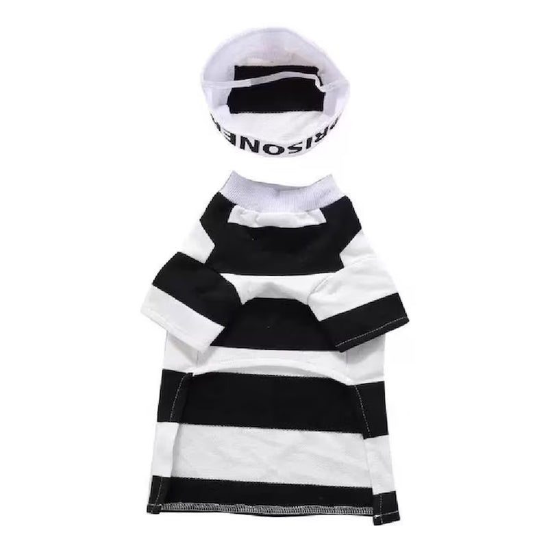 Unleash Your Pet's Inner Rebel with This Adorable Prisoner Costume! 🐾🚔