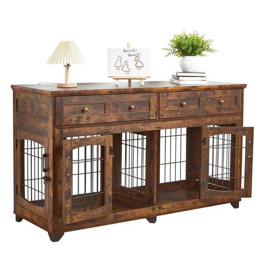 Dog Crate Furniture with Openable Partition