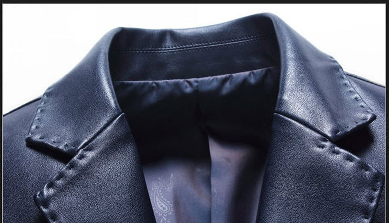 Fathers Wear Loose Casual PU Leather Jackets