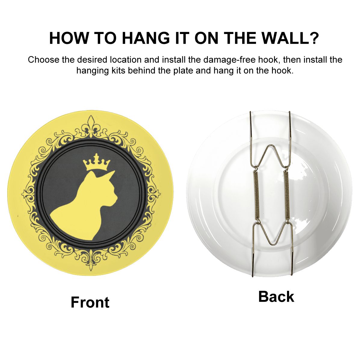 SPF Decorative Plate (King Cat Outline) - Yellow