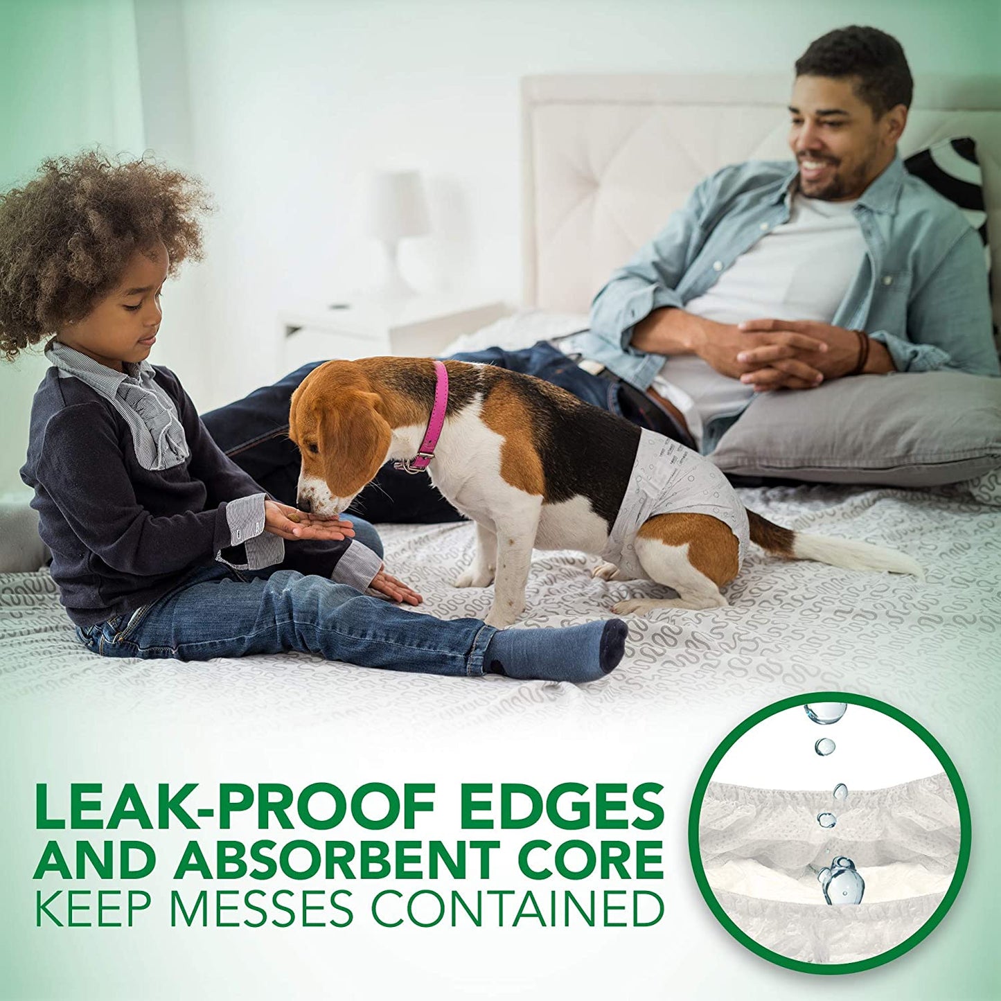 Comfort Fit Disposable Dog Diapers for Females - Leak-Proof & Absorbent - Small (16-22 Inch Waist) - 30 Count