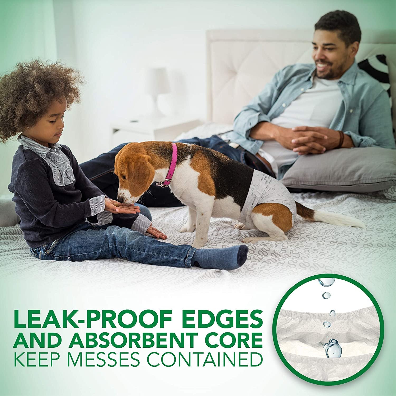 Comfort Fit Disposable Dog Diapers for Females - Leak-Proof & Absorbent - Small (16-22 Inch Waist) - 30 Count