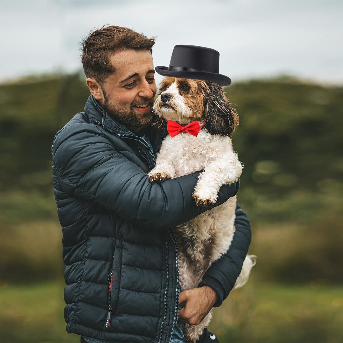 Elevate Your Pet's Style! 🎩🐾 2-Piece Formal Accessory Set with Top Hat & Necktie/Bowtie - Perfect for Birthdays, Graduations, and Halloween! 🐶🐱 #PetFashion #PartyReady