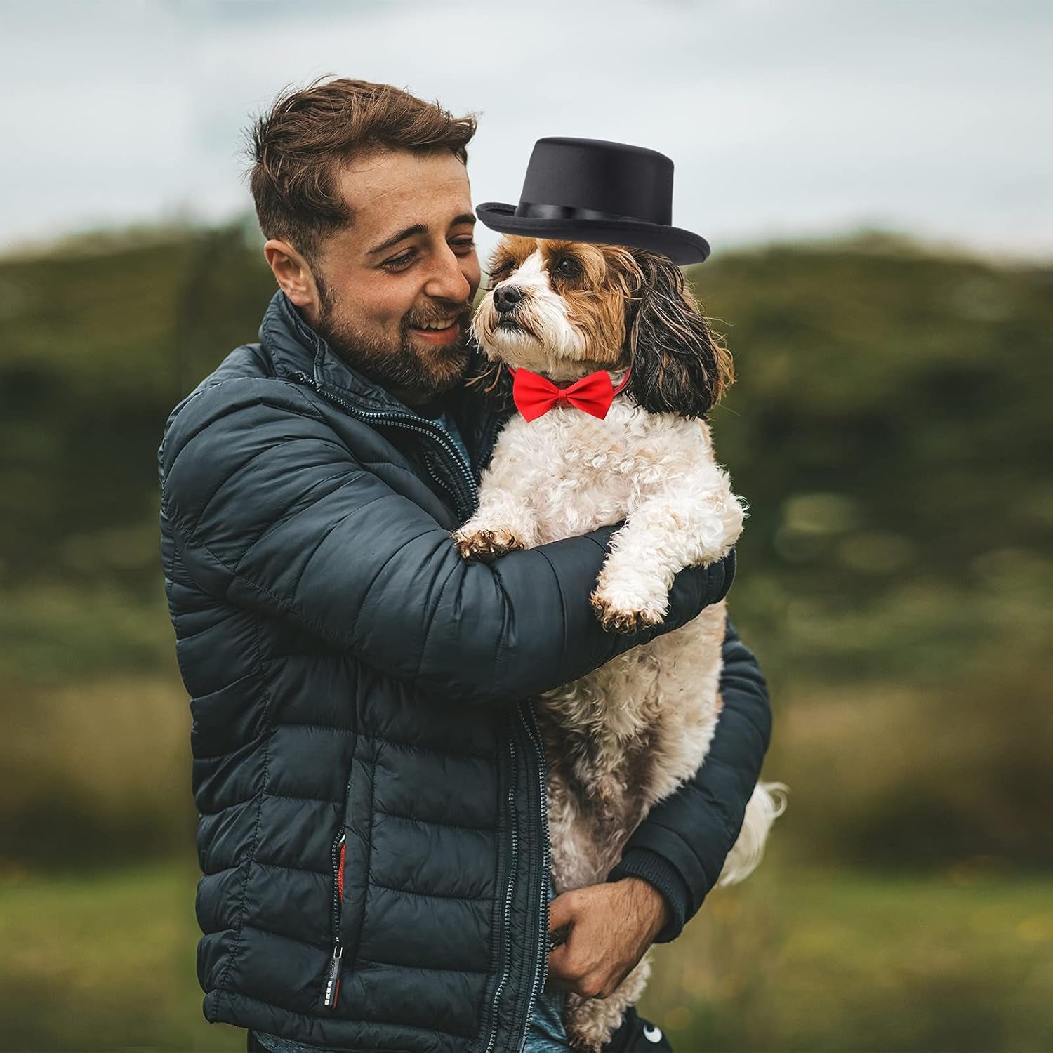 Elevate Your Pet's Style! 🎩🐾 2-Piece Formal Accessory Set with Top Hat & Necktie/Bowtie - Perfect for Birthdays, Graduations, and Halloween! 🐶🐱 #PetFashion #PartyReady