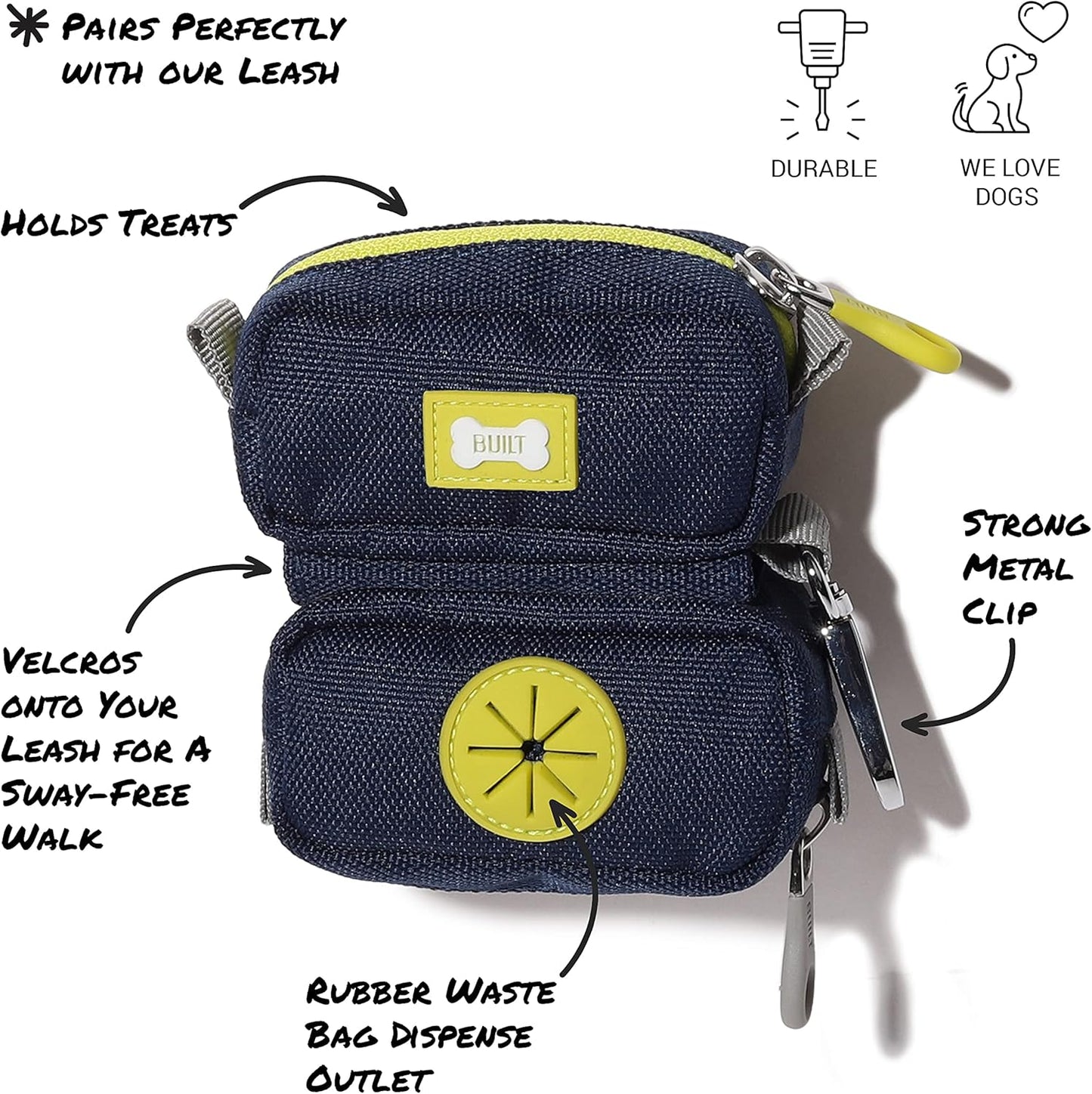 Stylish Duo Leash Bag: Pink & Gray Pet Waste Bag and Treat Holder Combo