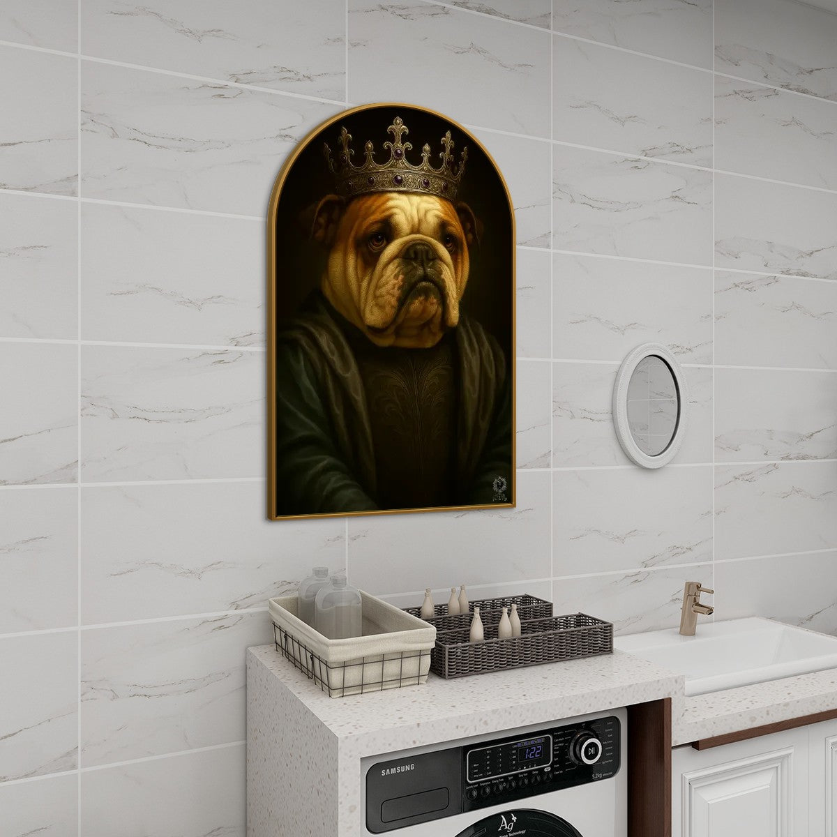 SPF Arched Canvas Prints Wall Art (Bulldog)