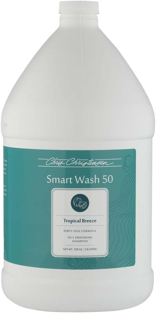 Smartwash50 Ultra Concentrated Dog Shampoo, Makes up to 50 Bottles, Groom like a Professional, Delightfully Fragranced, Suitable for All Coats, Made in the USA (Tropical - Breeze)