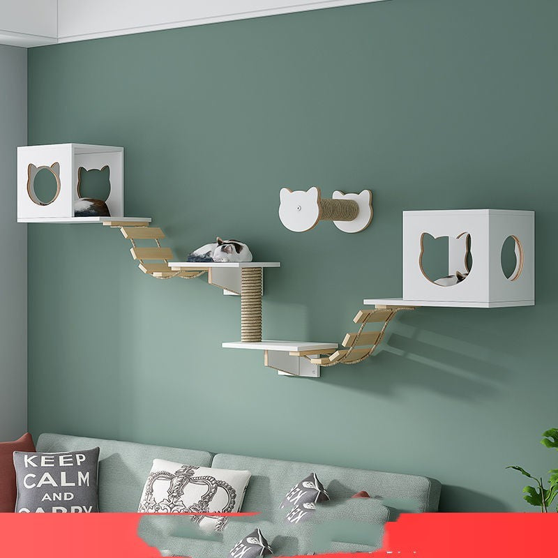 Solid Wood Cat Wall Hanging Condo