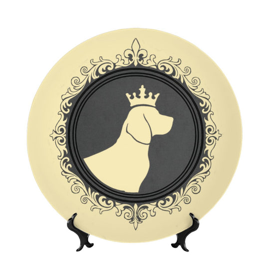 SPF Decorative Plate (King Dog outline) - Off white