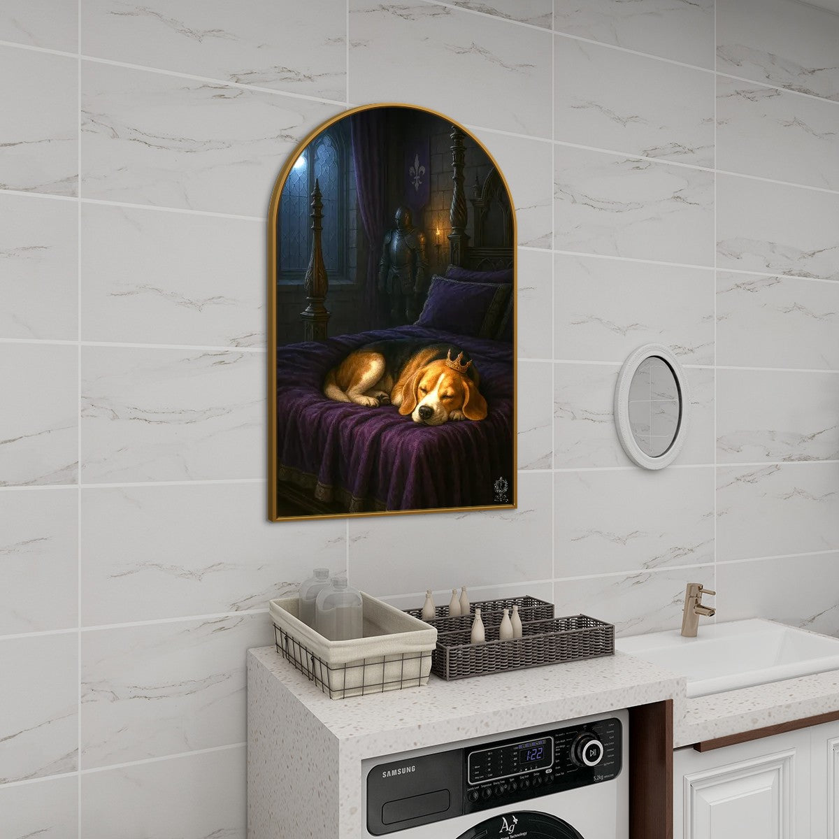 SPF Arched Canvas Prints Wall Art (Beagle1)