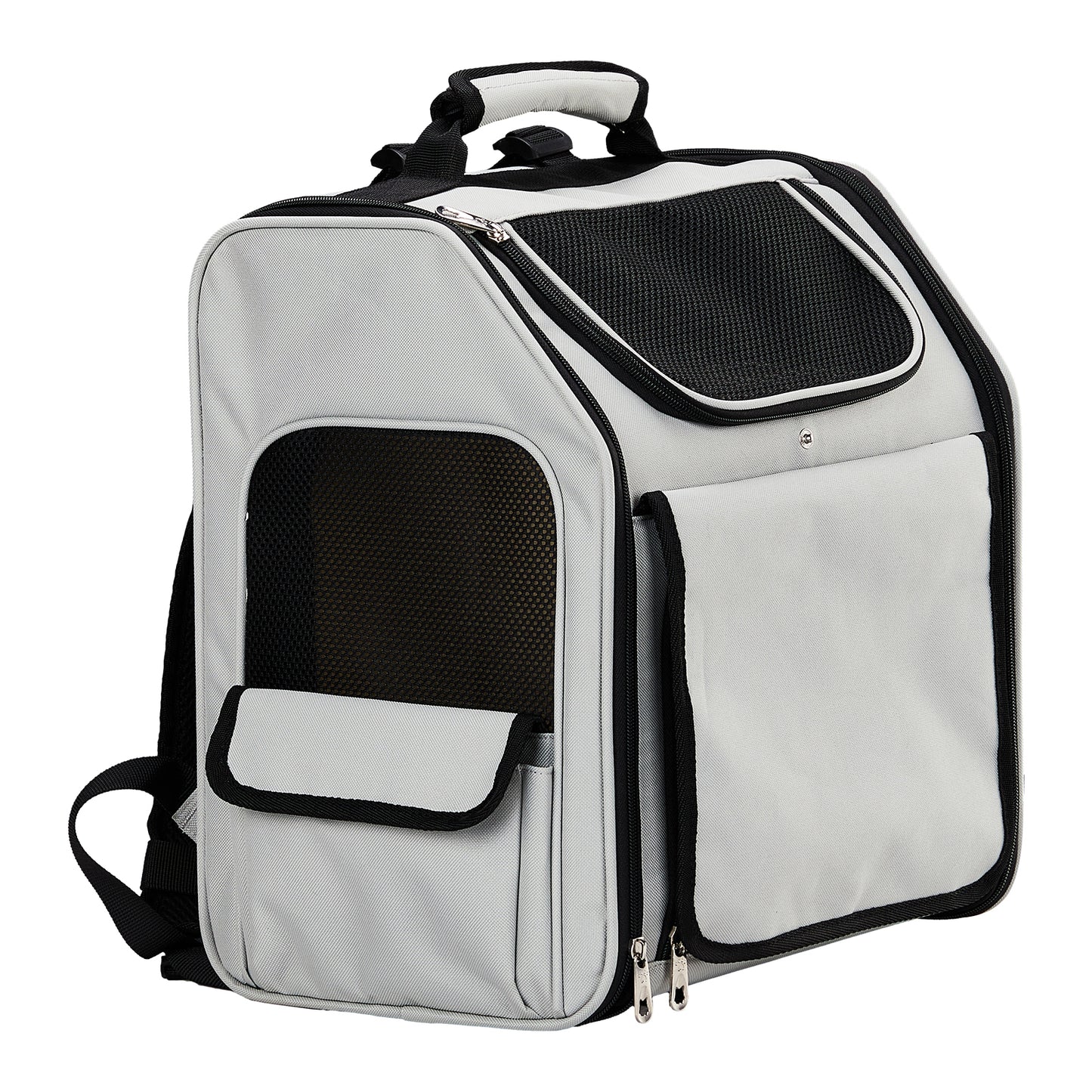 Pet Carrier Backpack, Expandable Cat Dog Carrier With Back Extension, Breathable Mesh Travel Backpack For Small Dogs Cats, Soft-Sided Pet Backpack Holds Up To 26 Lbs
