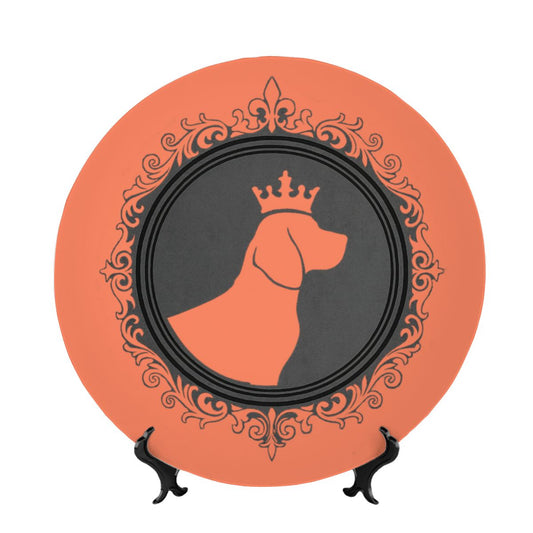 SPF Decorative Plate (King Dog Outline) - Orange
