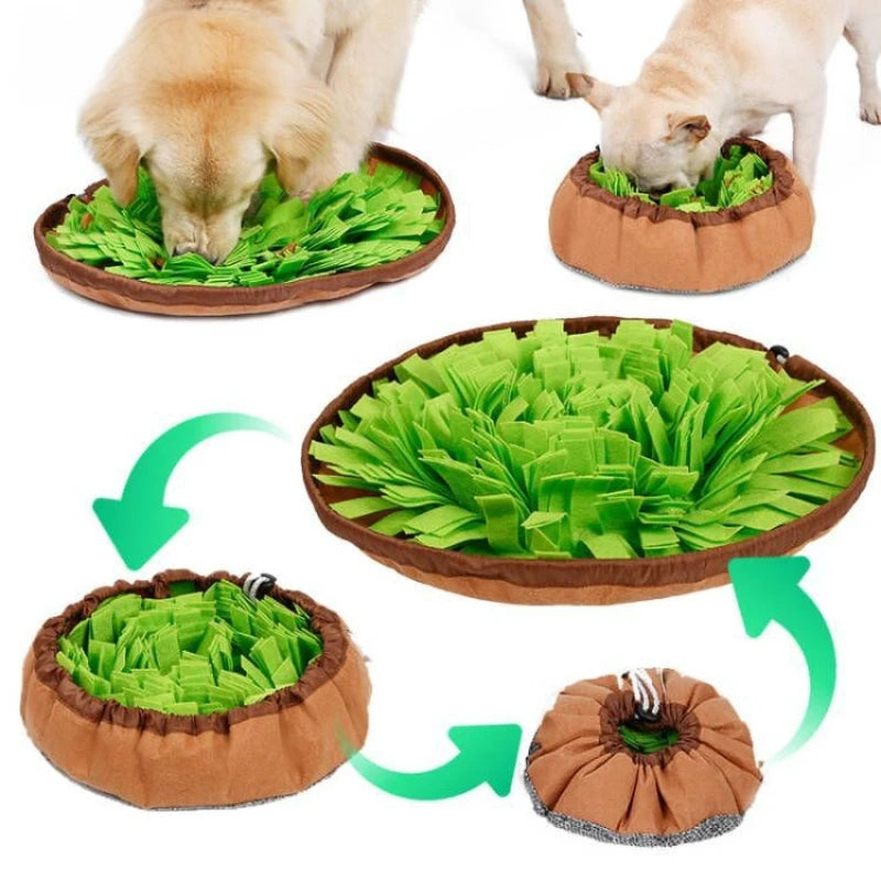 Interactive Pet Sniffing Bowl & Puzzle Mat - Fun Food Hiding Training Toy for Dogs
