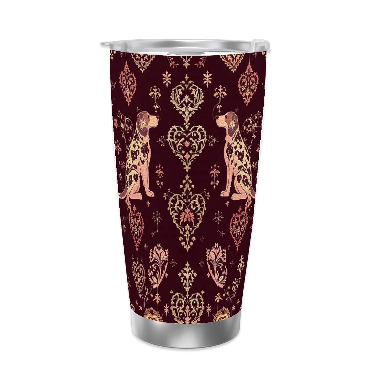 Dogs Love Travel Coffee Mug with Single Silver Edge (20oz) (Collection-2)