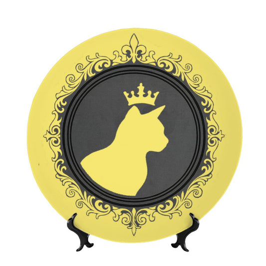 SPF Decorative Plate (King Cat Outline) - Yellow
