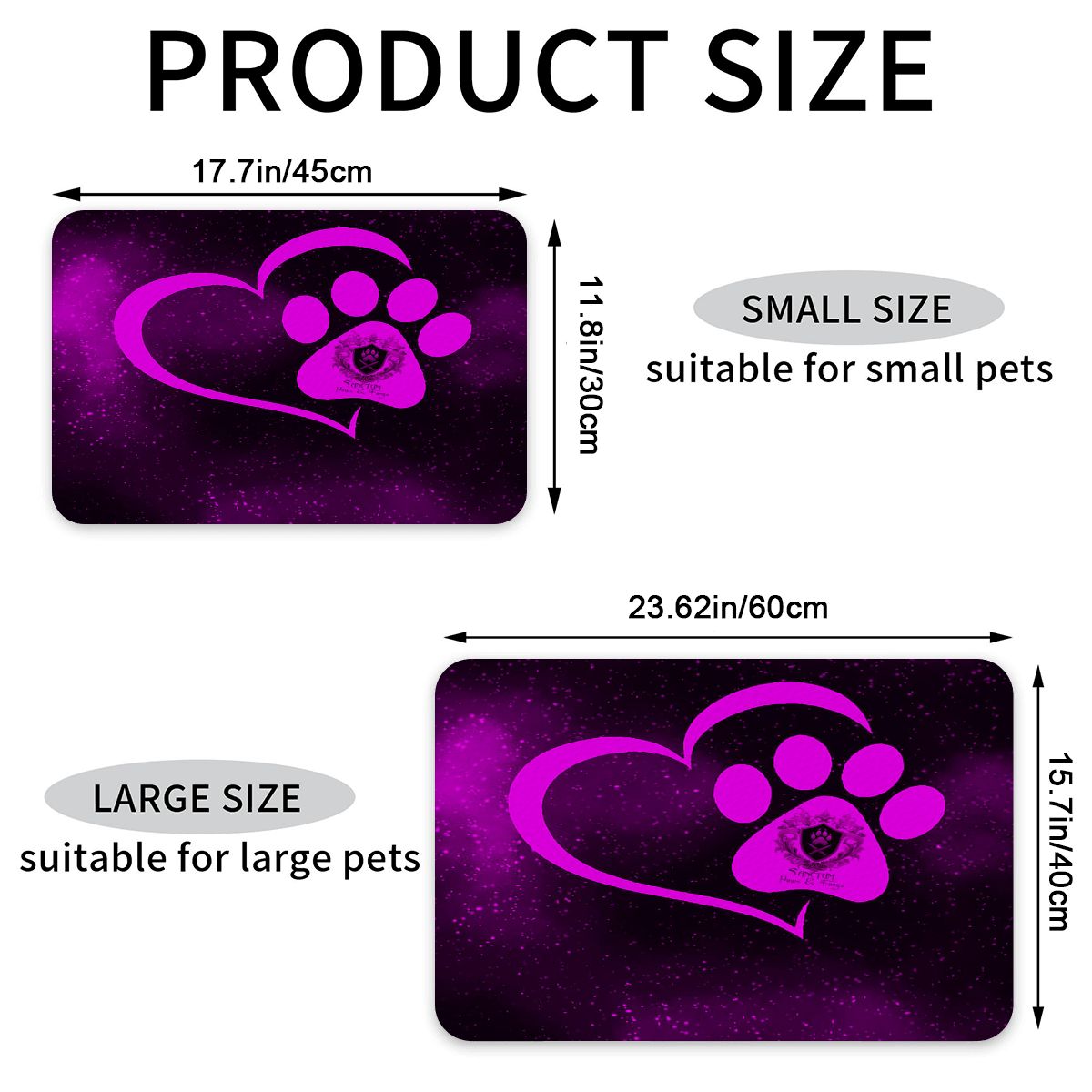 SPF Leather Waterproof Dog Food Mat - Pink