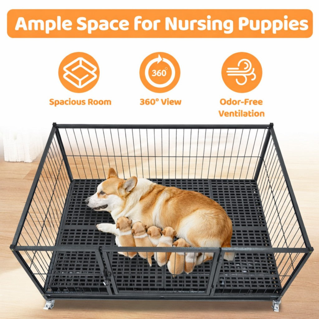 42" Stackable Dog Crate 43S+WHLP02