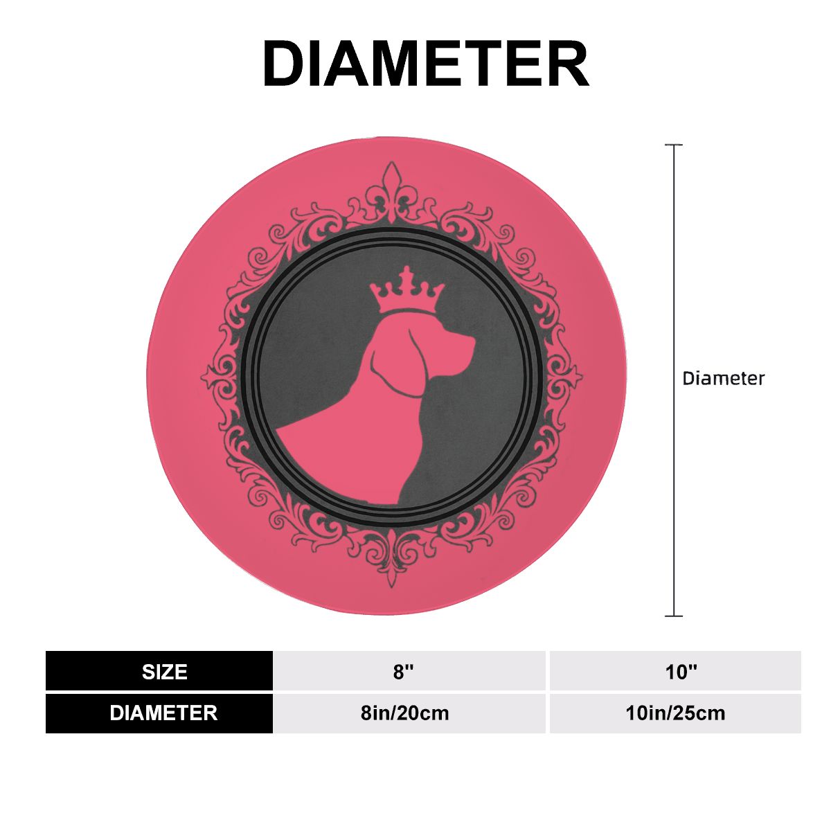 SPF Decorative Plate (King Dog Outline) - Rose