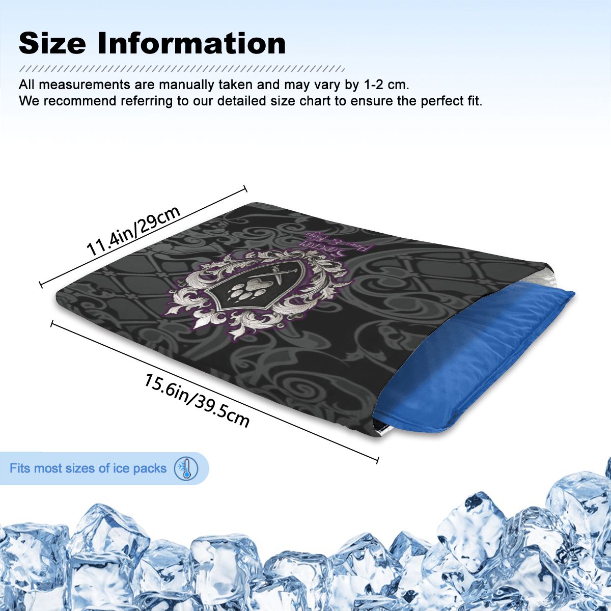 SPF Pet Cooling Mat Black & Grey Floral