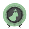 Curated Ethical Lifestyle: SPF Decorative Plate (King Cat Outline) - Green - Sanctum Paws and Fangs