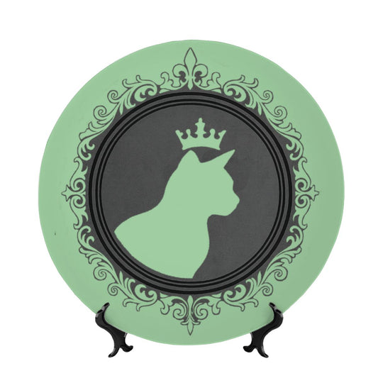 SPF Decorative Plate (King Cat Outline) - Green