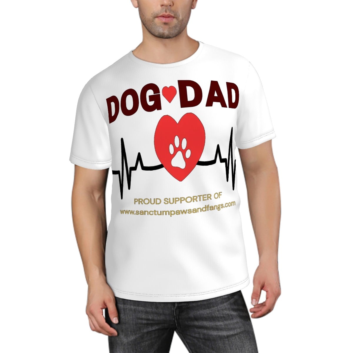 Curated Ethical Lifestyle: Dog Dad White Tee - Sanctum Paws and Fangs