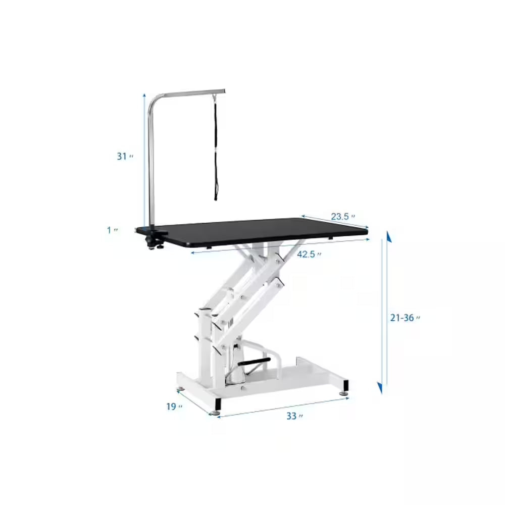 42.5 In. Hydraulic Dog Pet Grooming Table Heavy-Duty Big Size Z-Lift Pet Grooming Table