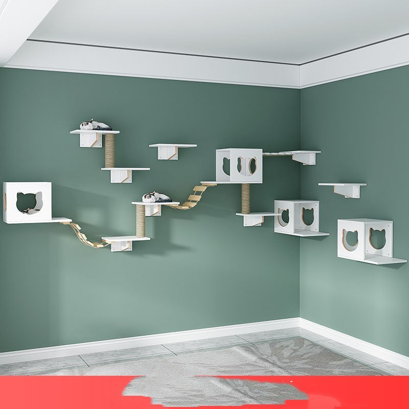 Solid Wood Cat Wall Hanging Condo