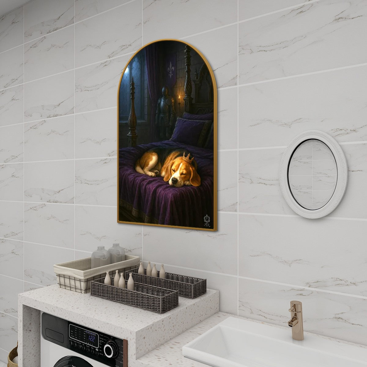SPF Arched Canvas Prints Wall Art (Beagle1)