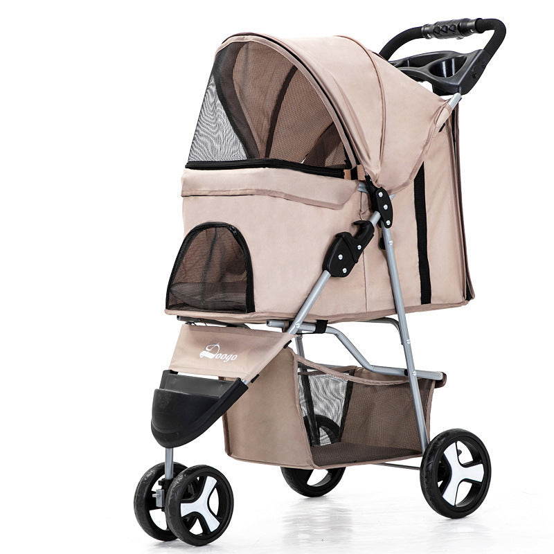3-Wheel Adventure Pet Stroller – Lightweight All-Terrain Trolley for Active Lifestyles