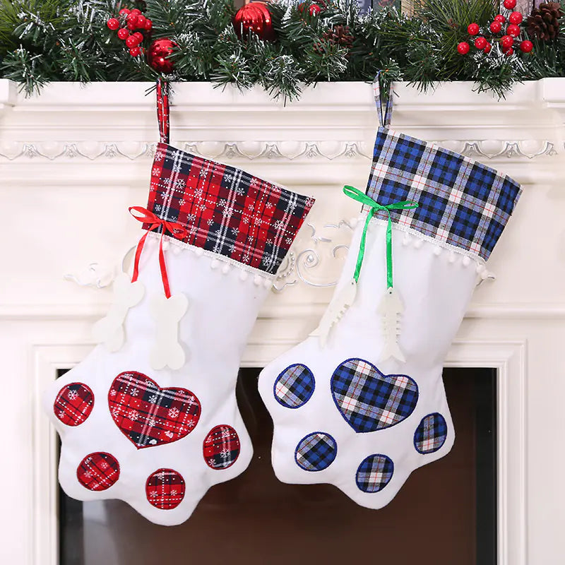 Paw Print Holiday Stocking
